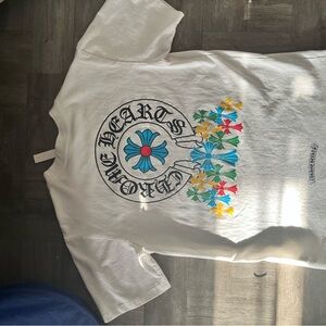 Chrome Hearts White Tee with Colorful Floral Design